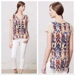 Anthropologie Maeve Grafica Silk Blouse